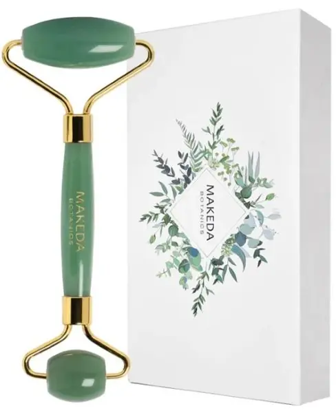 Makeda Botanics Rolă dublă de masaj facial, aventurină verde