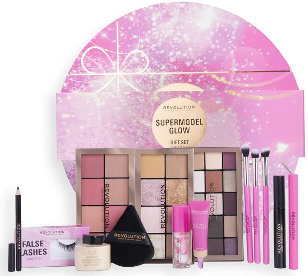 Makeup Revolution Set cadou Super Model Glow, 14 piese