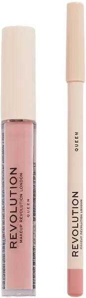Makeup Revolution Set de buze - Ruj și creion Queen, 3 ml + 1 g
