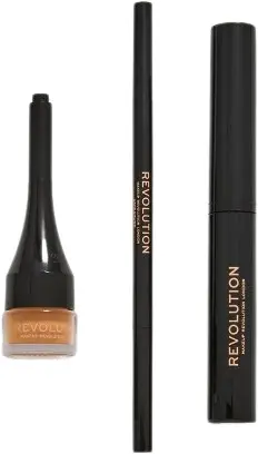 Makeup Revolution Trusă pentru sprâncene Builder Kit, Light Brown, 3 buc