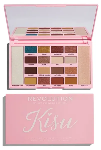 Makeup Revolution X Kisu Paletă de farduri de ochi, 18 culori