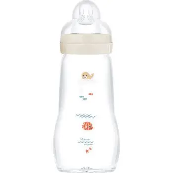 MAM Feel Good Glass Baby Bottle biberon anticolici, din sticlă