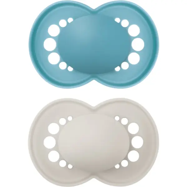 MAM Original 16m+ suzetă Turquoise/ Grey 2 buc