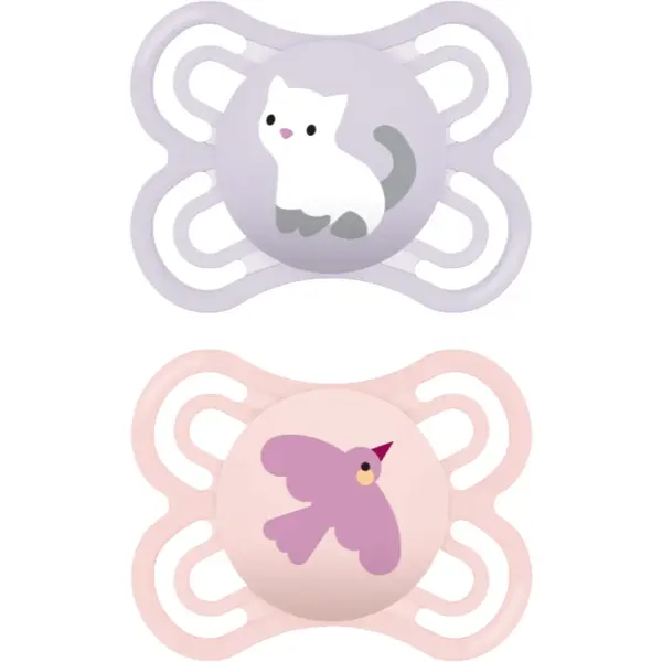 MAM Perfect 0+m, dbl box suzetă Pink/ Purple 2 buc