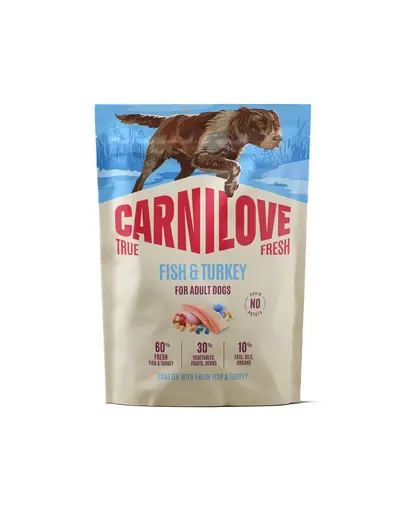 Mâncare câini adulți CARNILOVE True Fresh Dog Fish and Turkey Adult 1,5 kg pește și curcan