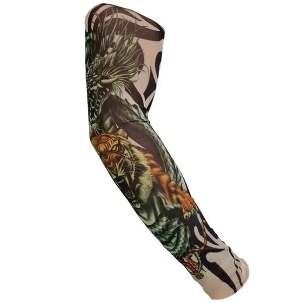 Maneca Tatuaj, Zamo®, Tiger Dragon, Material Sintetic si Elastic, 39x8cm, Marime Universala
