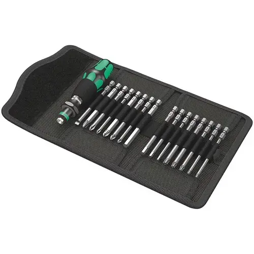 Maner surubelnita 1/4inch cu biti lungi, 17 piese, Wera Kraftform Kompakt 60