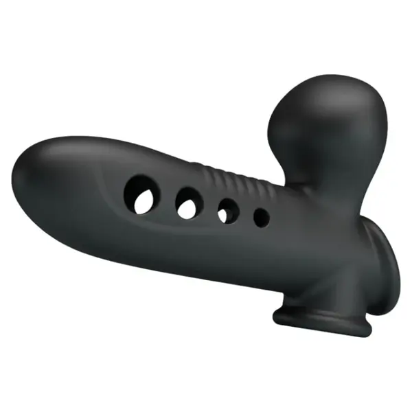 Manșon gonflabil PRETTY LOVE Airbag Crane, pentru îngroșarea penisului, întârzierea ejaculării și stimulare, din silicon, negru