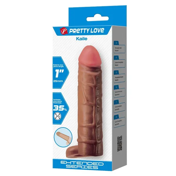 Manson penian Pretty Love - Kaile, realist TPR moale, +35% grosime, waterproof, culoare naturală, 15,5 cm