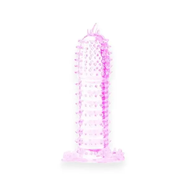 Manșon pentru penis BAILE Penis Sleeve, pentru stimulare intensă și îngroșare, lungime 14 cm, din silicon, roz