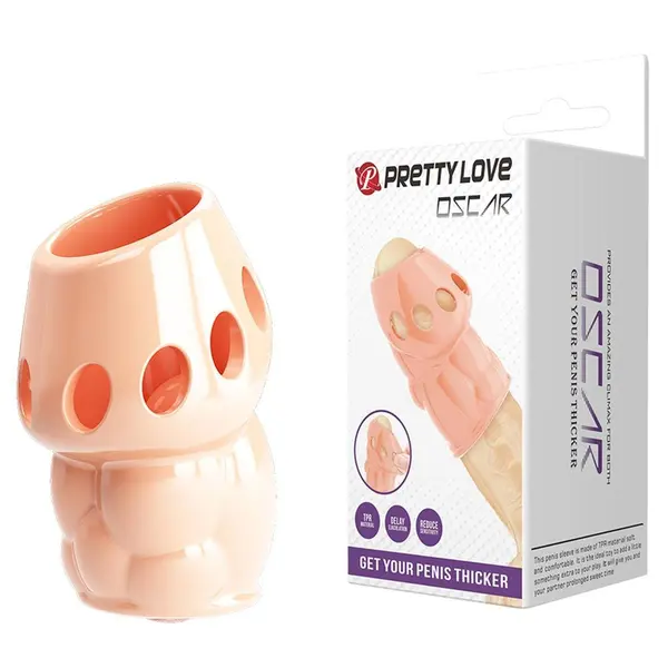 Manson Pretty Love – Oscar, TPR moale și flexibil, design texturat, întârzie ejacularea, natural deschis, 6.4 cm