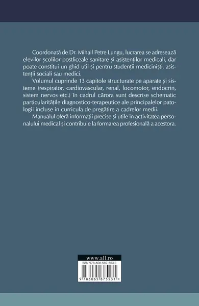 Manual de medicina interna pentru scolile sanitare postliceale si asistenti medicali | Mihail Petru Lungu