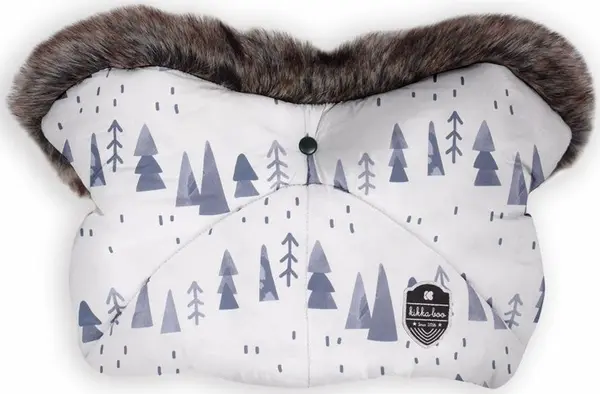 Mănușă pentru cărucior KikkaBoo - Shiny Nylon, Snow Forest