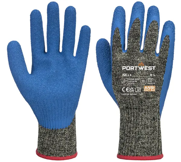 Manusi anti-taiere D palma imersata latex Portwest Marime 7 Manusi anti-taiere D palma imersata latex Portwest Marime 7