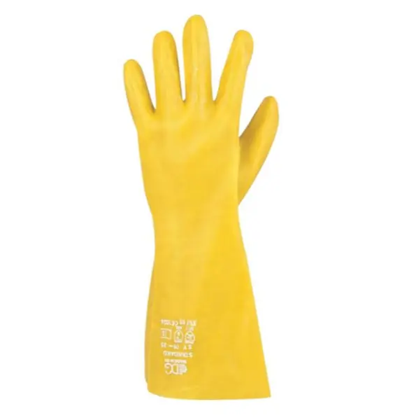 Manusi antichimice de protectie cu PVC, culoarea galben, Ardon STANDARD 9, GALBEN