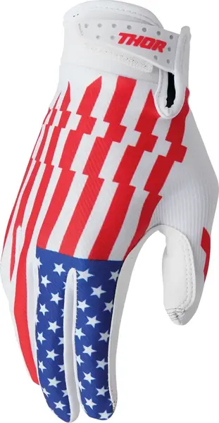 Manusi atv cross Thor Launchmode Patriot, culoare rosu albastru, marime S