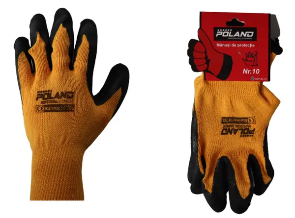 Manusi Cauciucate Panza Poland Negru/Portocaliu Nr.10 XL