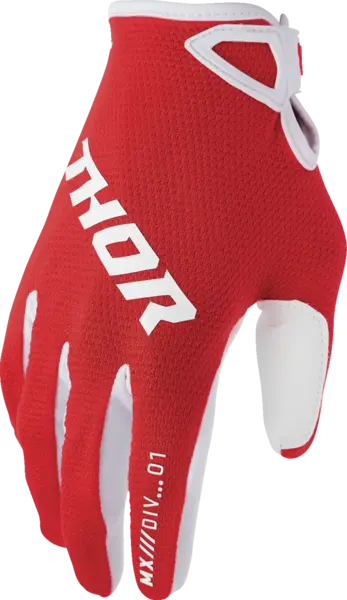 Manusi copii atv cross Thor LaunchMode Static, culoare rosu alb, marime YL