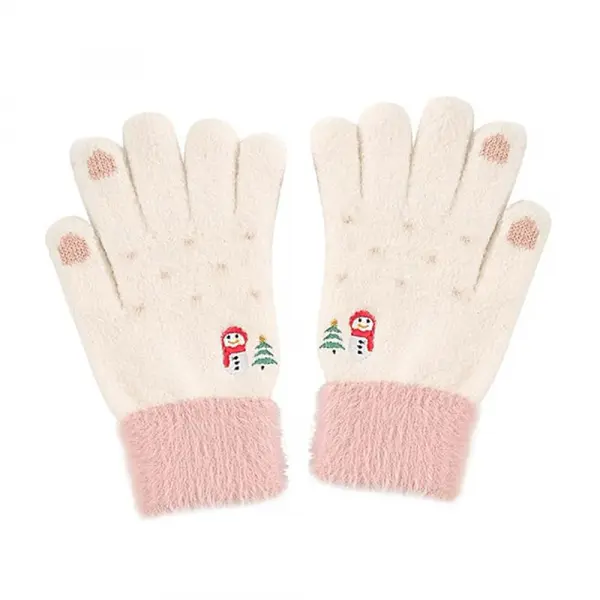 Manusi De Iarna Tactile Dama Techsuit ST0011, Marime 17cm, Albe