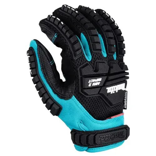 Manusi de protectie Makita P-84486 M, marimea M, cu intariri pentru degete, incheieturi, Negru/Albastru