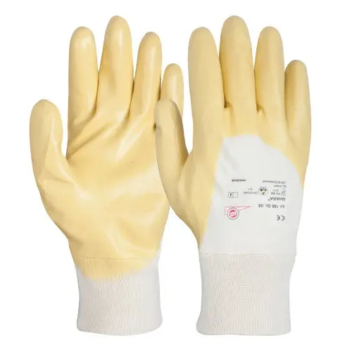 Manusi de protectie mecanica impregnate in cauciuc nitrilic, culoarea galben, Sahara Renania GALBEN, 8