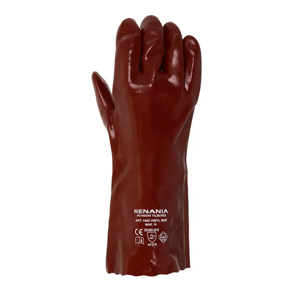 Manusi de protectie mecanica Vinyl RED categoria 2, culoarea verde, Renania 8, VIȘINIU