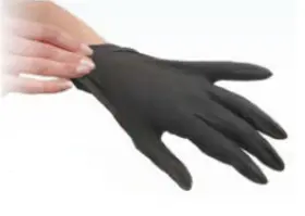 Manusi de unica folosinta Terzi Industrie Black Nitrile Gloves S 100buc