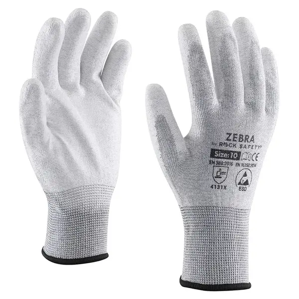 Manusi ESD antistatice fibra carbon palma imersata poliuretan Rock Safety Marime 7 Manusi ESD antistatice fibra carbon palma imersata poliuretan Rock Safety Marime 7
