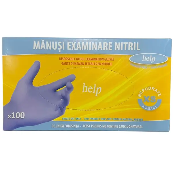 Manusi examinare nitril nepudrate albastre ""XS"" 100 bucati top Glove