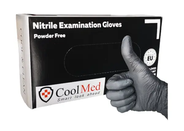 Manusi examinare nitril nepudrate negre XL 100 bucati