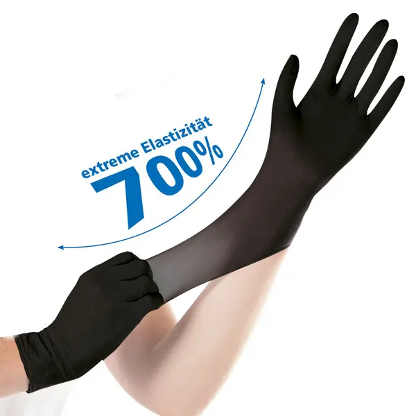Manusi examinare SAFE SUPER STRETCH - nitril fara pudra - elasticitate 700% - marime M albastru 100 buc