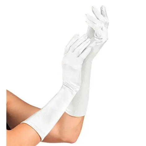 Manusi lycra satin albe