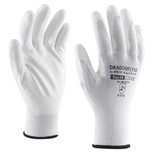 Manusi montaj palma imersata poliuretan dexteritate 5 albe Rock Safety Marime 8 Manusi montaj palma imersata poliuretan dexteritate 5 albe Rock Safety Marime 8