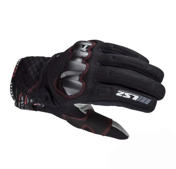 Manusi moto textil LS2 Chaki Man, culoare negru rosu, marime 3XL