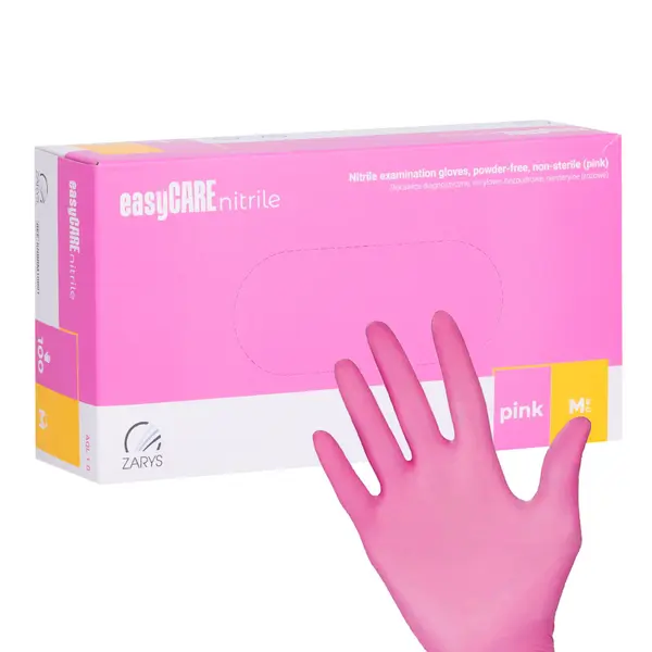 Manusi Nitril Nepudrate EasyCare 100 Buc Marime M Roz - Everin