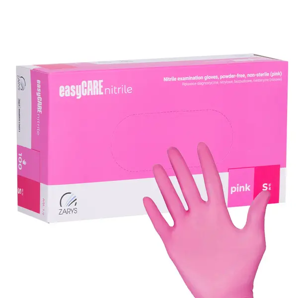 Manusi Nitril Nepudrate EasyCare 100 Buc Marime XS Roz - Everin