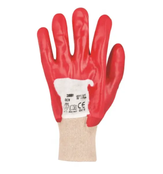 Manusi protectie mecanica impregnate in PVC, culoarea rosu, Ardon RICH 10, ROȘU