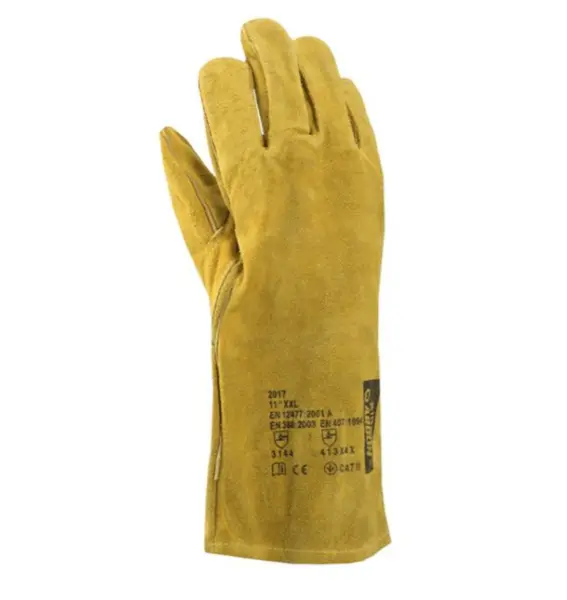 Manusi protectie sudura piele spalt bovina, culoarea galben, ata kevlar, 35cm, Ardon KIRK 11, GALBEN