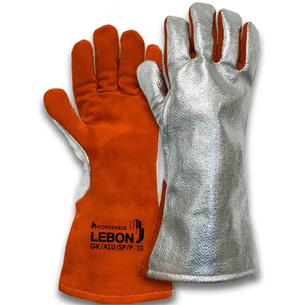 Mănuși protectie termică palmă piele bovină aluminizată Lebon mărimea 10 Mănuși protectie termică palmă piele bovină aluminizată Lebon mărimea 10
