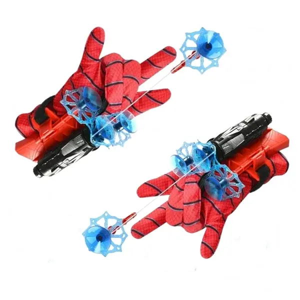 Manusi Spiderman cu ventuze,sfoara si lansator,DEPOX , rosu