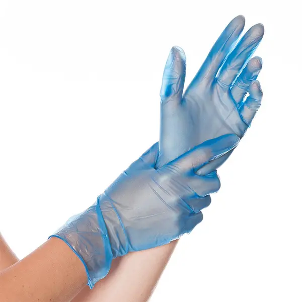 Manusi unica folosinta CLASSIC BLUE - Vinyl albastru usor pudrate - calitate extra light - marime S - 100 buc