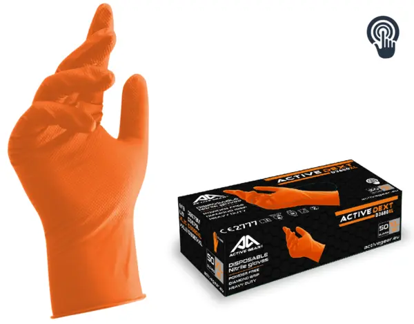 Manusi unica folosinta durabilitate sporita nitril nepudrate 50/buc Active Gear Marime M Manusi unica folosinta durabilitate sporita nitril nepudrate 50/buc Active Gear Marime M