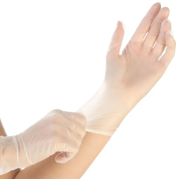 Manusi unica folosinta IDEAL - Vinyl clear - calitate extra fara pudra - marime L - 100 buc