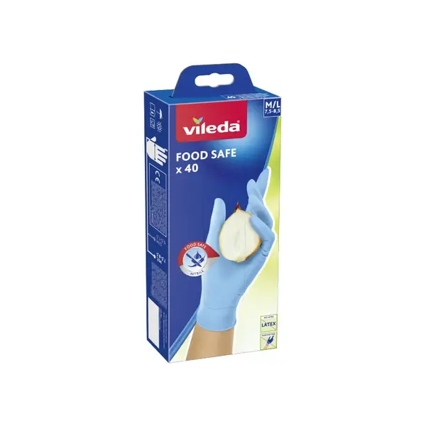 Manusi unica folosinta M-L nitril 40 buc Vileda Food Safe Manusi unica folosinta M-L nitril 40 buc Vileda Food Safe