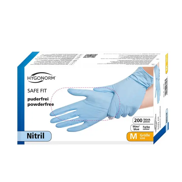 Manusi unica folosinta SAFE FIT - nitril fara pudra - 24 cm - marime XS albastru - 200 buc