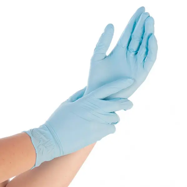 Manusi unica folosinta SAFE FIT - nitril fara pudra - 24 cm - marime L albastru - 200 buc