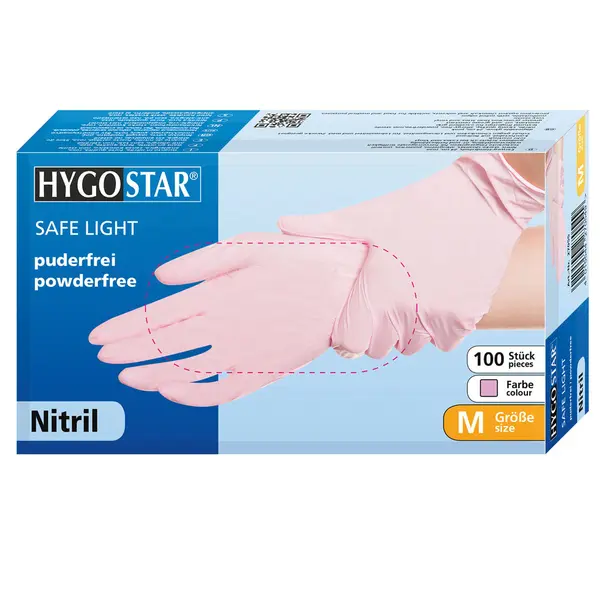 Manusi unica folosinta SAFE LIGHT - nitril fara pudra - 24 cm - marime L albastru - 100 buc