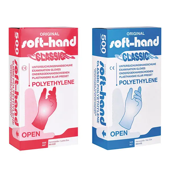 Manusi unica folosinta SOFTHAND POLY - din polietilena marime barbati - 100 buc