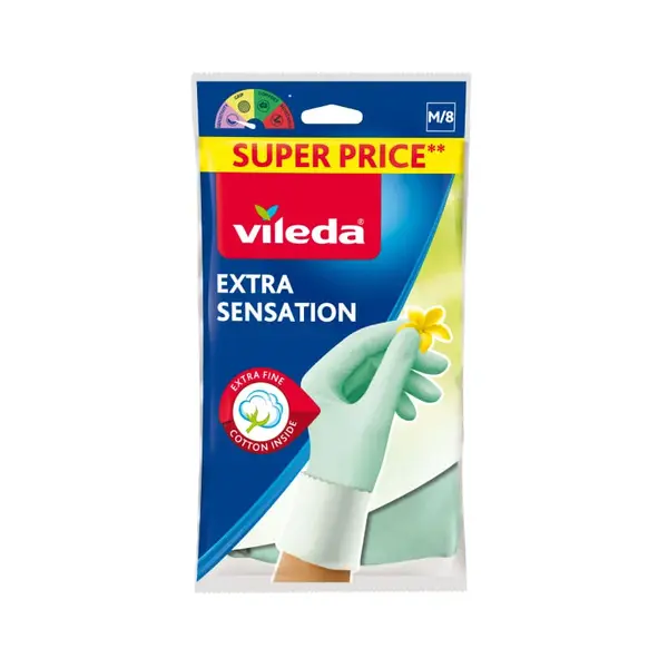 Manusi universale M latex bumbac Vileda Extra Sensation Manusi universale M latex bumbac Vileda Extra Sensation