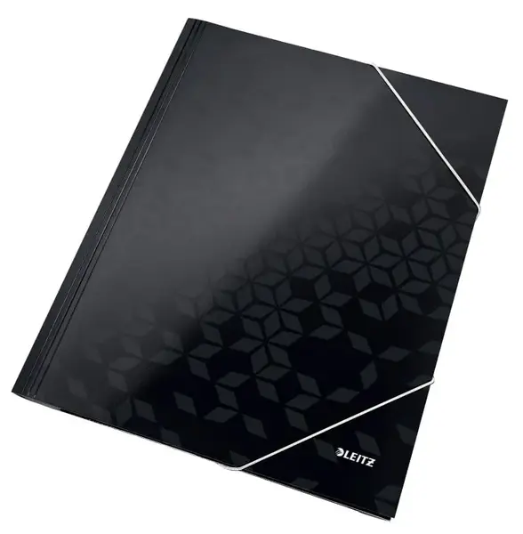 Mapa carton A4 cu elastic Leitz WOW negru